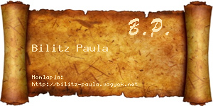 Bilitz Paula névjegykártya